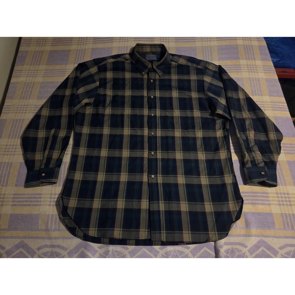 Sir Pendleton Wool Flannel 60s 70s Plaid Shadow Board Shirt Vintage Mens Xl